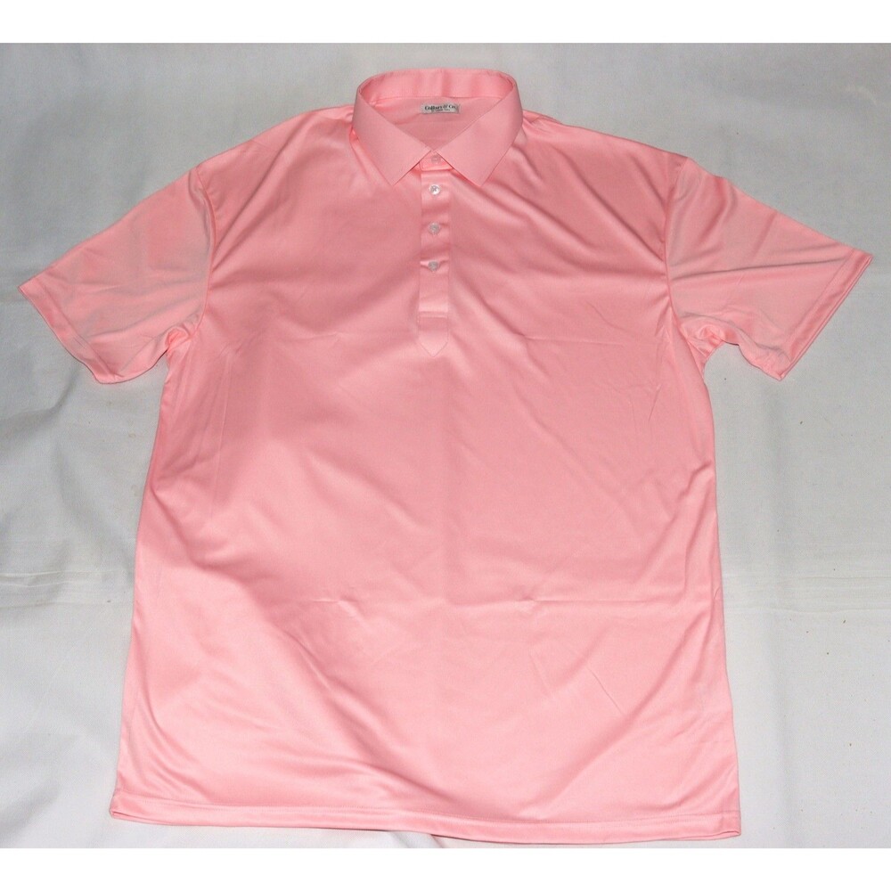Collars & Co Men's Performance Short Sleeve Pink Polo Shirt Size‎ X-Large Tall